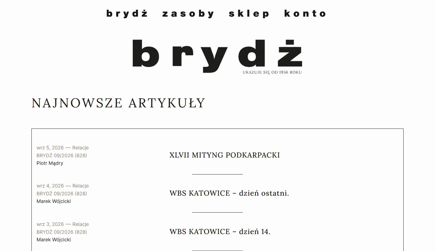 Strona główna serwisu: Miesięcznik „Brydż”
