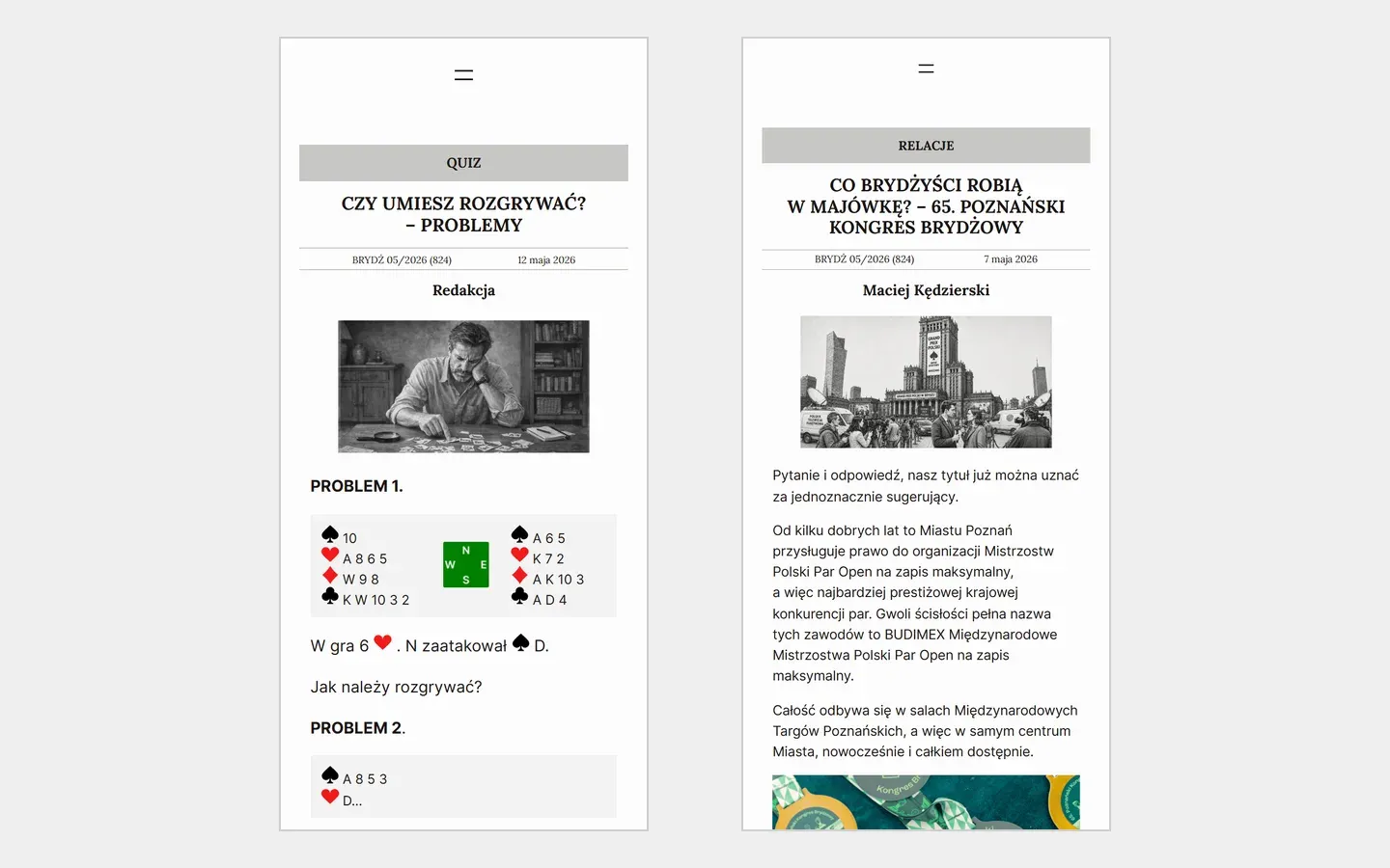 Nowy szablon artykułu na ekranach o szerokości 320 i 390 px