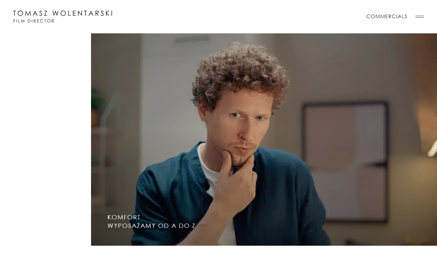 Strona kategorii realizacji reklamowych w portfolio Tomasza Wolentarskiego